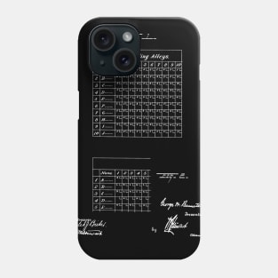 score sheets for bowling alleys Vintage Patent Drawing Phone Case