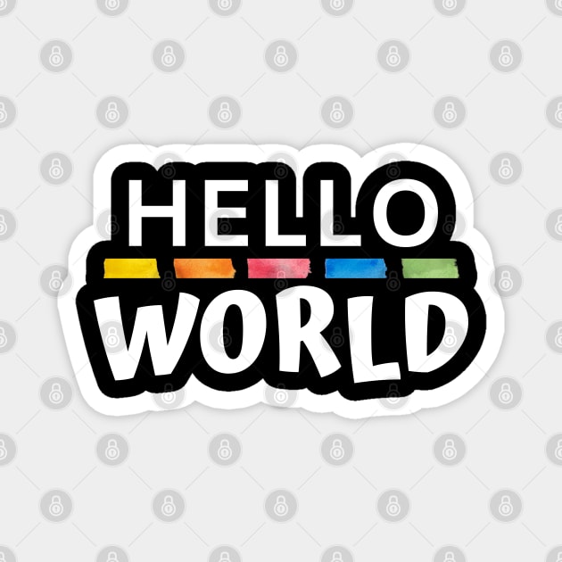 Hello World WP Joke (white) Magnet by Mey Designs