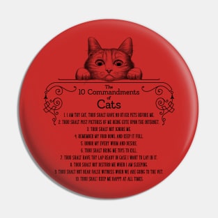 The 10 Commandments of Cats Pin