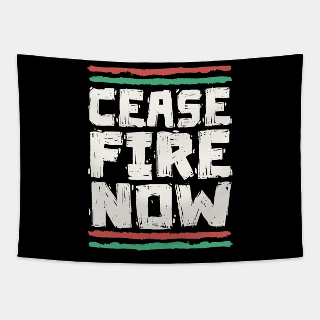 Ceasefire Now - Peace For Palestine Tapestry by Distant War