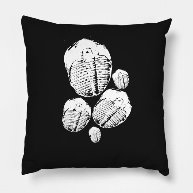 Trilobite tshirt and fun paleontology gift idea Pillow by Diggertees4u