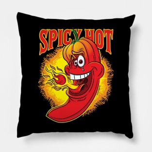 Spicy Flaming Red Hot Chil Pepper Pillow