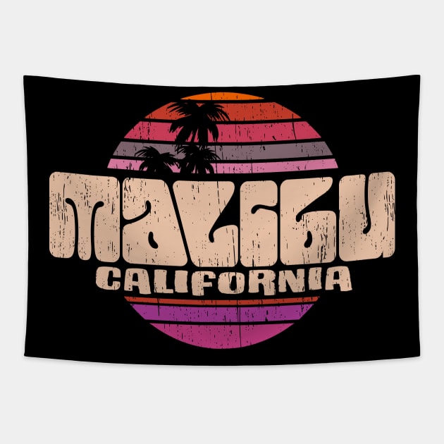 Malibu california vintage seventies sunset 70s retro style Tapestry by SpaceWiz95