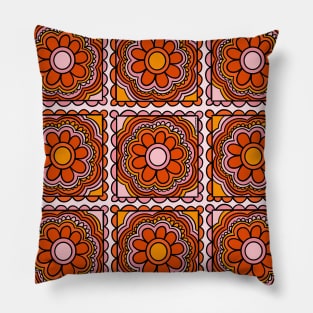 Flower Granny Square Print Pillow