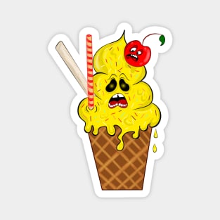 Ice cream monster with cherry Magnet