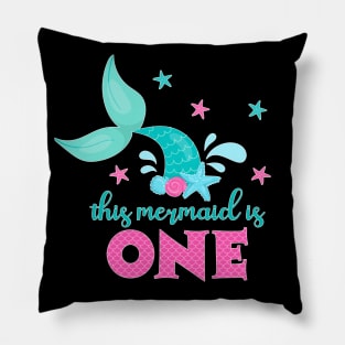 Mermaid Tail 1st Birthday Pillow