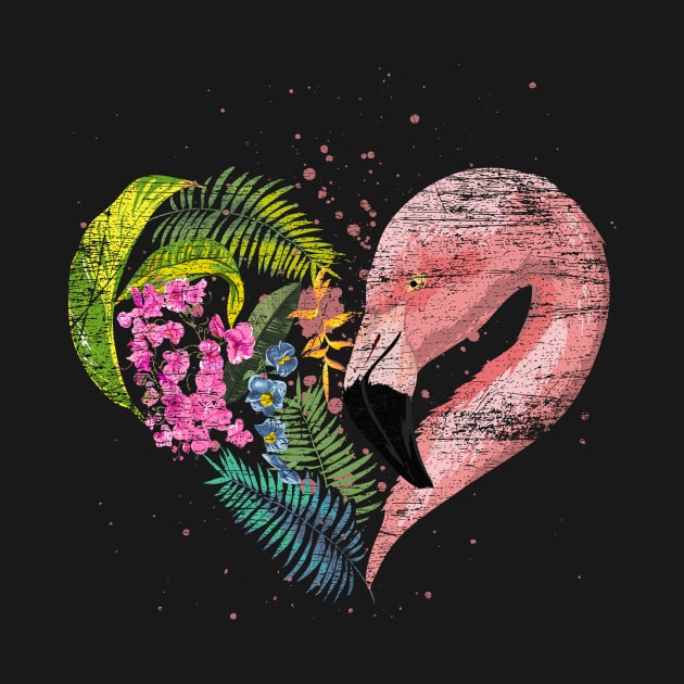 Heart Pink Flamingo by shirtsyoulike