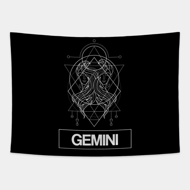 Gemini Zodiac Constellation Tapestry by FungibleDesign
