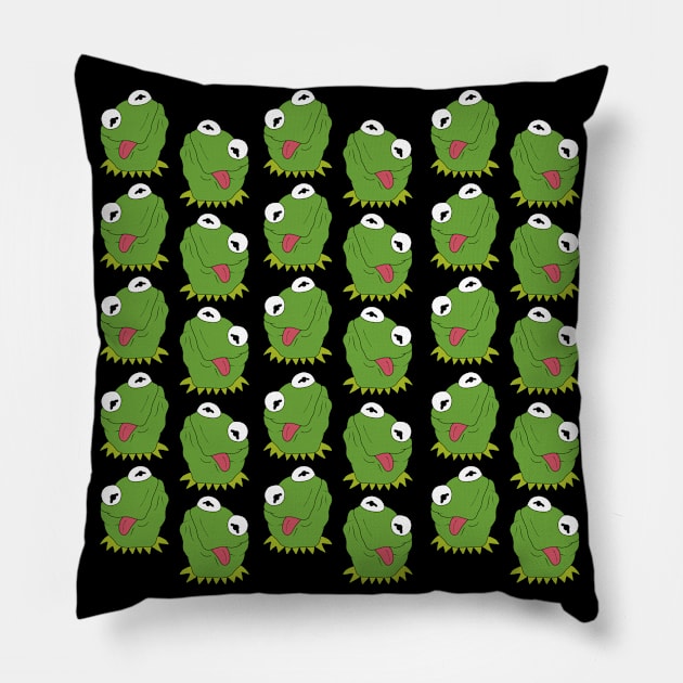 Kermit The Frog pattern Pillow by valentinahramov