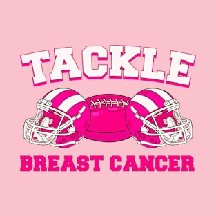 Tackle Football Pink Ribbon Breast Cancer Awareness Boys T-Shirt