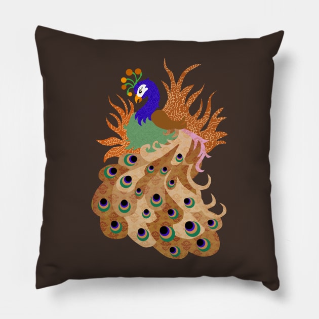 Peacock Pillow by JulietLake