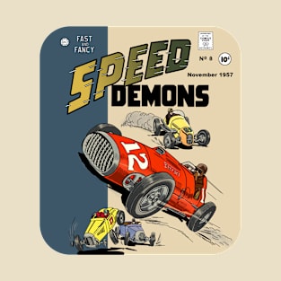 Comic Book Cover with Hot Rods and Racing Cars T-Shirt