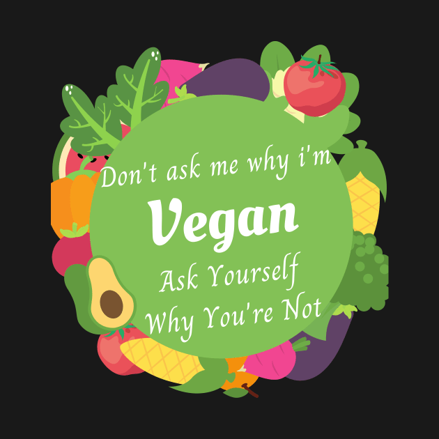 DON'T ASK ME WHY I'M VEGAN ASK YOURSELF WHY YOU ARE NOT , vegan quote, vegans shirt ,vegan and plants by flooky