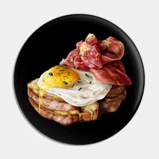 Delicious Breakfast toast with egg and bacon Pin