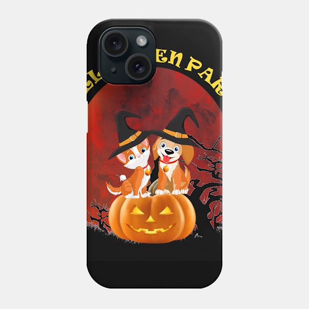 Halloween party cat dog witch hats cute Halloween tee Phone Case by DODG99