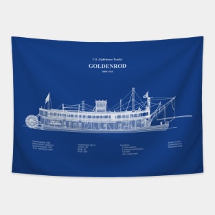 Goldenrod United States Coast Guard Lighthouse Tender - ABDpng Tapestry