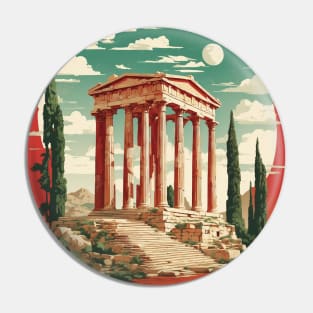 Temple of Apollo Greece Tourism Vintage Travel Poster Pin