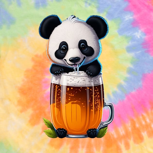 Cute Panda With A Beer Mug by likbatonboot