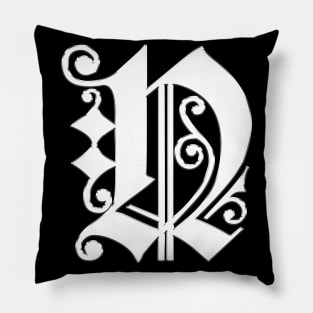 Silver Letter N Pillow