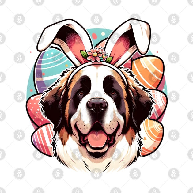 Saint Bernard Celebrates Easter with Bunny Ears by ArtRUs