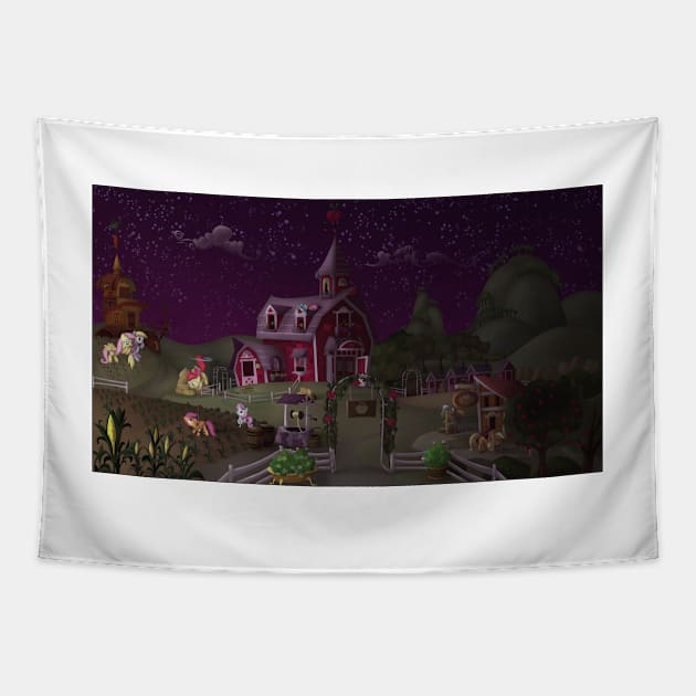 Sweet Apple Acres, Dusk Tapestry by Stinkehund