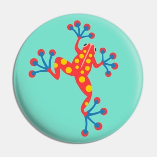 FUN FROGGY WITH BIG FEET Cute Red Spotted Frog Amphibian Nature - UnBlink Studio by Jackie Tahara Pin