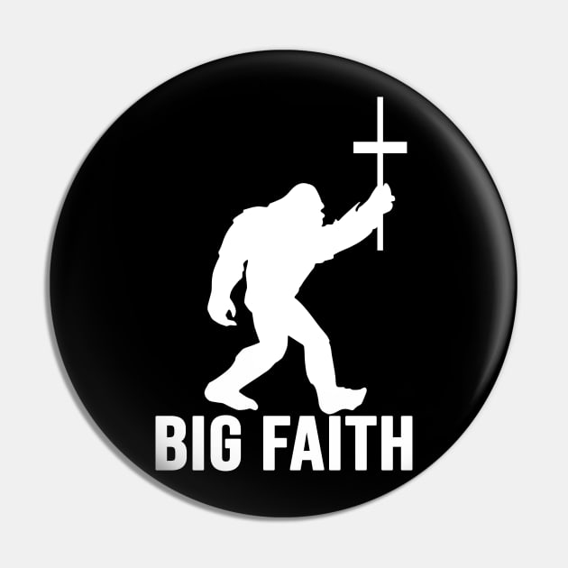 Vintage Big Faith Bigfoot With Cross Funny Christians Gift Pin by ValentinkapngTee