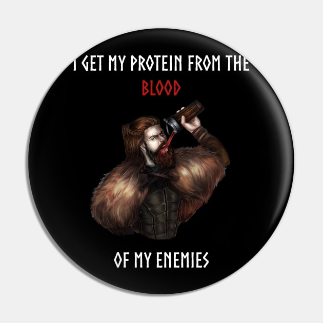 Viking Drinking Blood Workout Pin by Macta