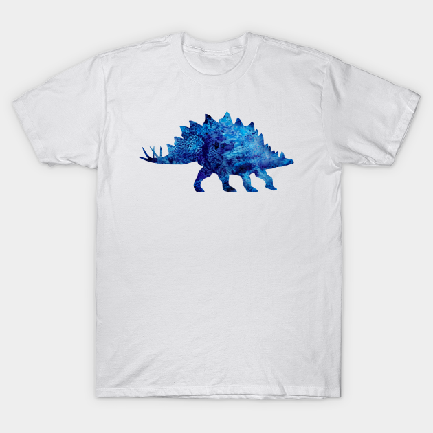 Discover Dark Blue Stegosaurus Watercolor Painting - Stegosaurus - T-Shirt