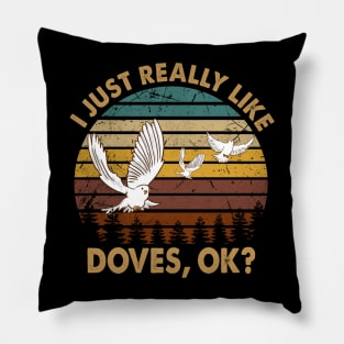 Flight of Fantasy Captivating Doves Merch Pillow
