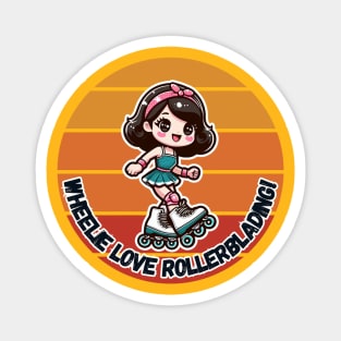 Wheelie love rollerblading! Magnet