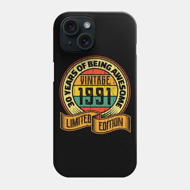 30 years of being awesome vintage 1991 Limited edition Phone Case by aneisha