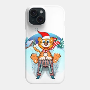 Tiger 2022 /Happy New Year / Merry Christmas / Year of The Tiger /Sledding Tiger Phone Case