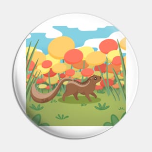 Chippy Munk in Flowers Pin