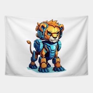 Cartoon lion robots. T-Shirt, Sticker. Tapestry