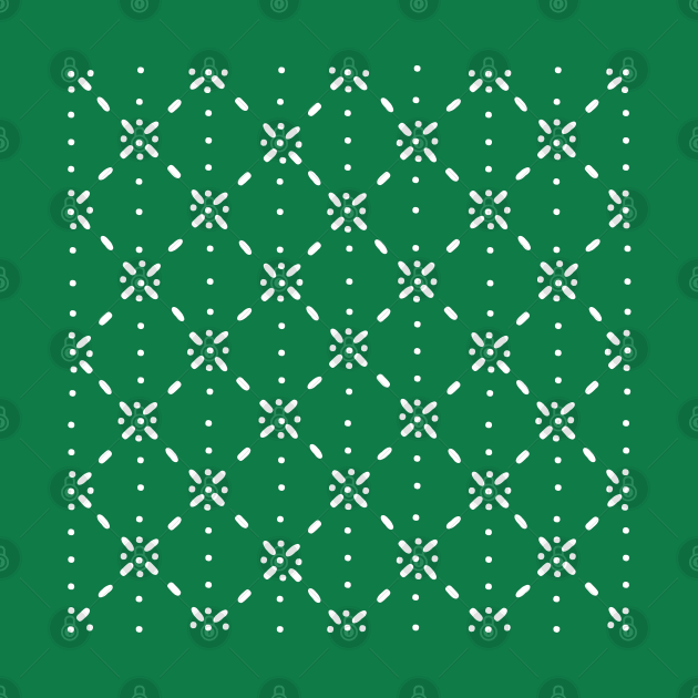Christmas snowflake on green background by marufemia
