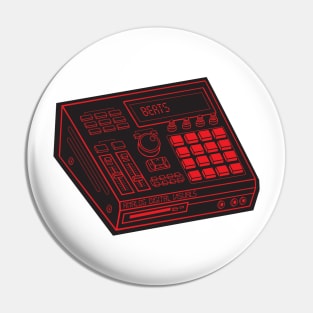 Beat Maker (Red Lines + Raisin Black Drop Shadow) Analog / Music Pin