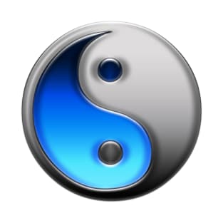 Blue and Silver Yin Yang T-Shirt