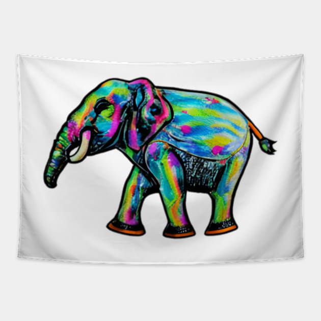 Elephant Rainbow Vintage Tapestry by Shadowbyte91