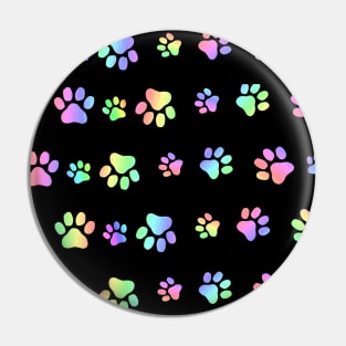 COLORFUL Puppy Paw Prints Pin