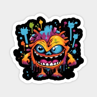 Spray Paint Graffiti Style Monster Magnet