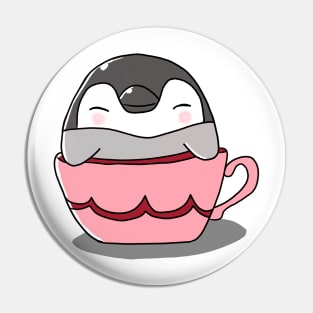 Penguin in a cup cute Pin