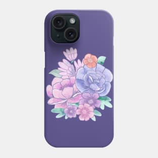 Watercolor Garden Roses - Purple Phone Case