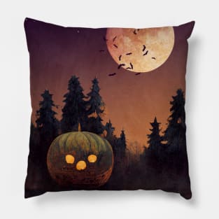 Halloween - Night Of Moon And Pumpkin Pillow