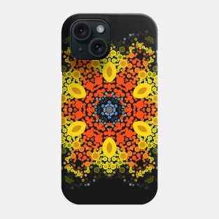 Dot Mandala Flower Yellow Orange and Blue Phone Case