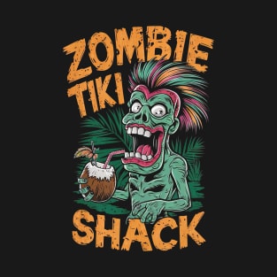 Zombie Tiki Shack Fun Tropical Horror Fan Summer Vacation T-Shirt