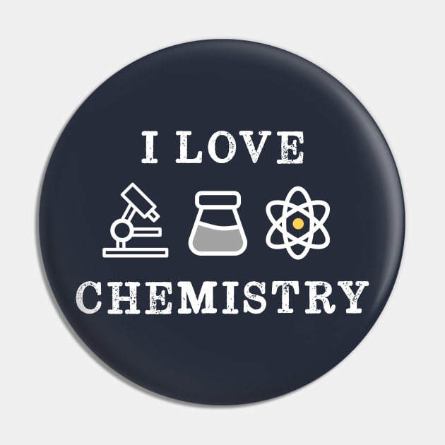 I Love Chemistry Retro Vintage Pin by happinessinatee