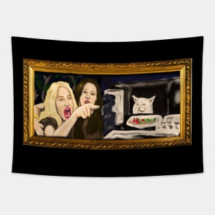 Woman Yelling at a Cat Tapestry