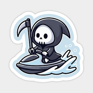 grim reaper Jetskiing Magnet