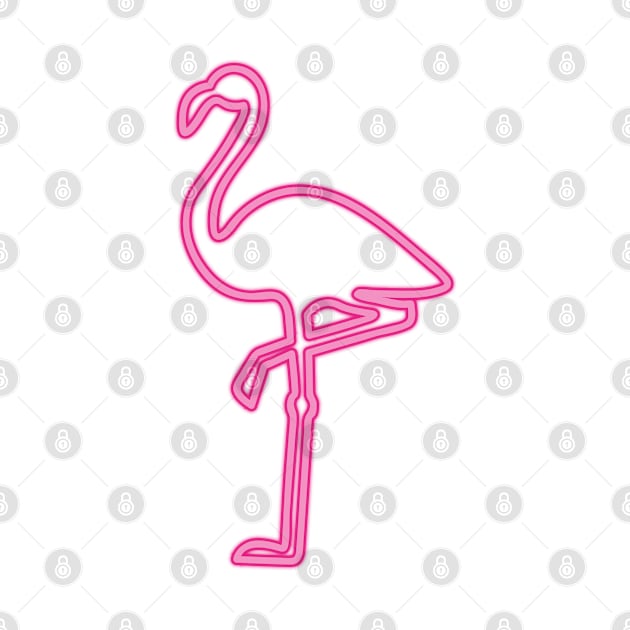 80's Gift 80s Retro Neon Sign Pink Flamingo by PhuNguyen